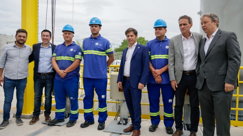 Kicillof, Katopodis y Malena Galmarini pusieron en marcha la Estación de Bombeo Cloacal en Almirante Brown