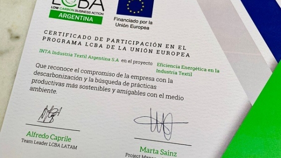 INTA Industria Textil Argentina S.A. recibió el reconocimiento de la Unión Europea por sus prácticas sustentables