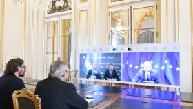 Alberto Fernández mantuvo una videoconferencia con el presidente del Consejo Europeo, Charles Michel