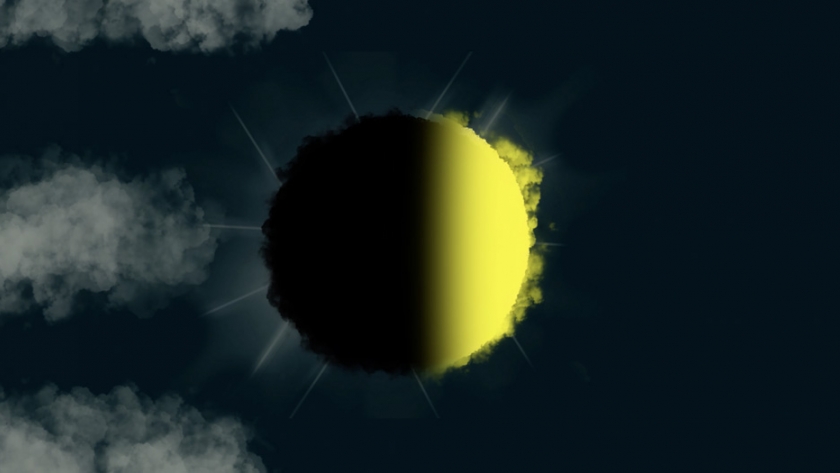 El sol eclipsado por la luna