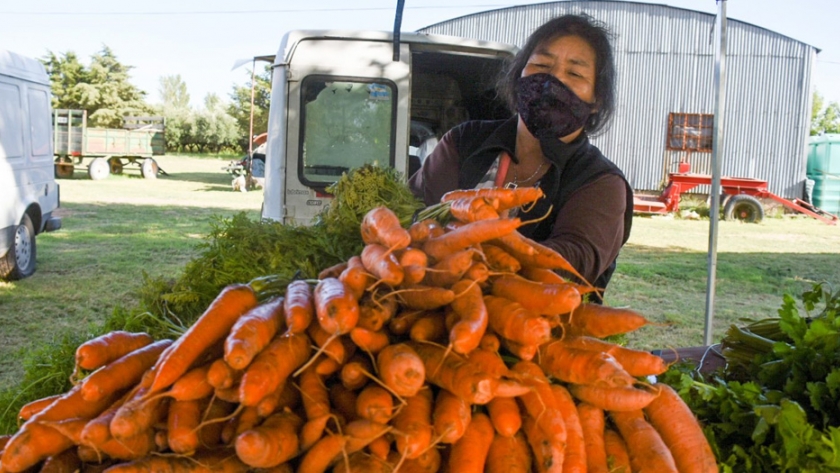 Gran cantidad de personas se acercaron al predio de Sol Puntano para adquirir verduras, frutas y productos envasados