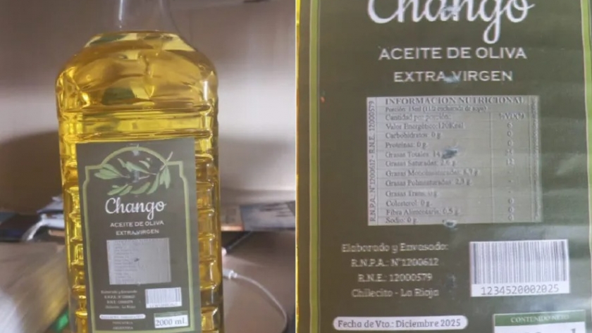 Prohíben la comercialización del aceite de oliva Chango en todo el país