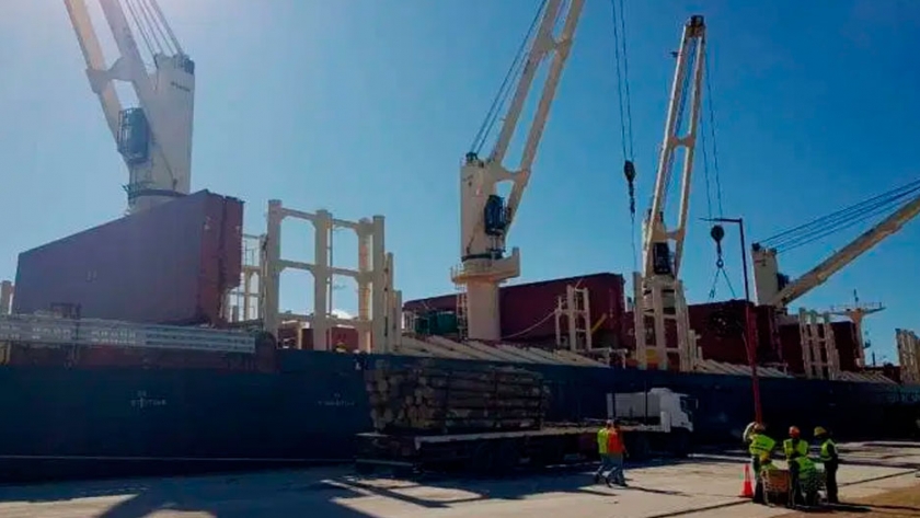 Zarparon con destino a China nueva carga de 30.000 toneladas de madera de pino desde puertos entrerrianos