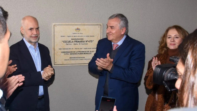 Morales y Larreta inauguraron cinco edificios educativos construidos con la energía de la Puna