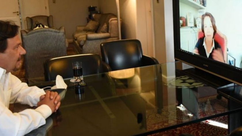 Sáenz mantuvo una reunión virtual con la Embajadora de Francia en Argentina