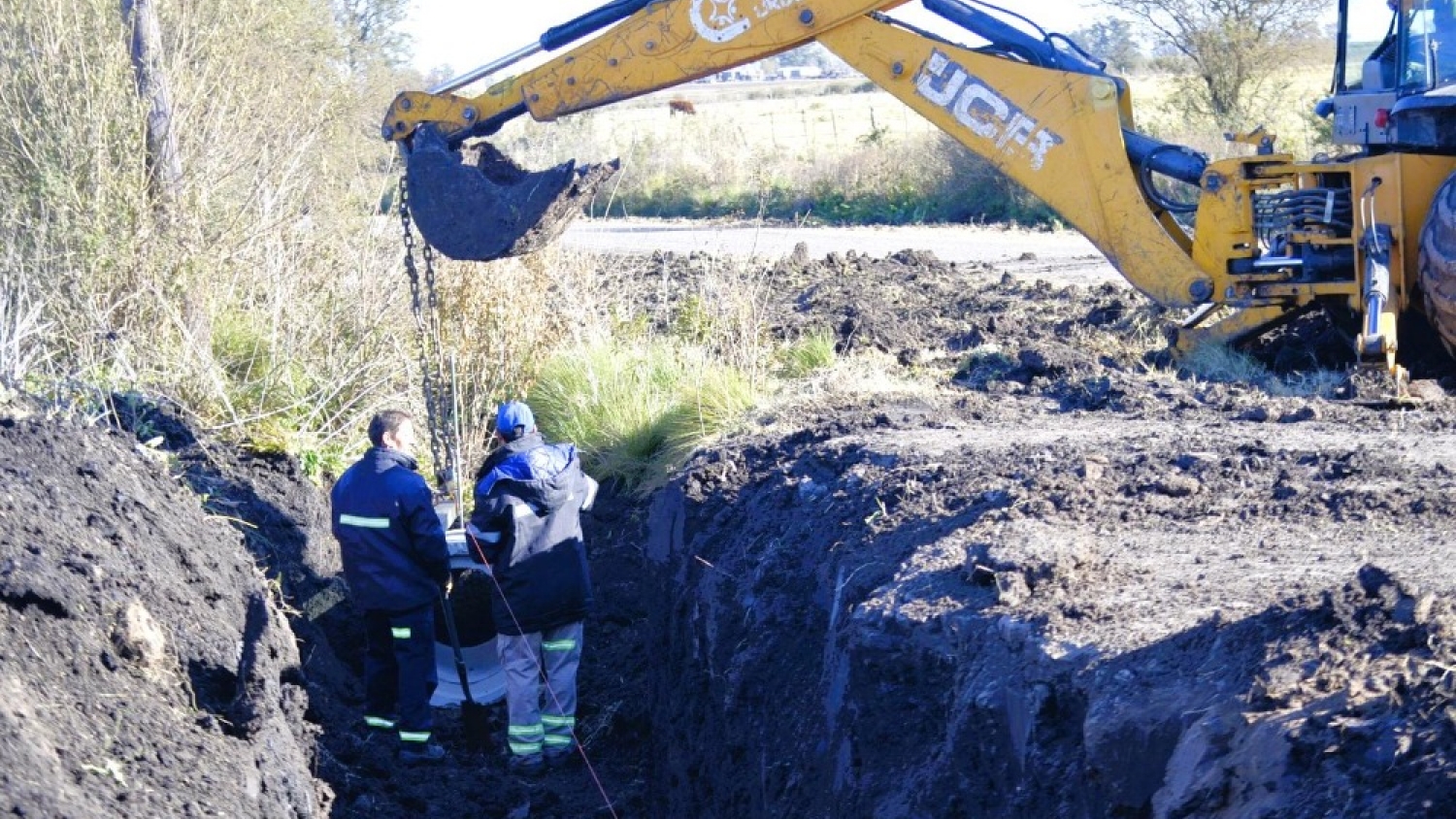 Obras pluviales en Winifreda: desagües ante El Niño