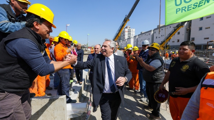 El presidente Alberto Fernández recorrió las obras de extensión y conexión de la línea Belgrano Sur