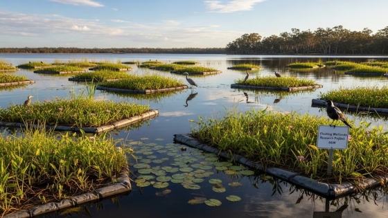 Humedales flotantes reducen emisiones y limpian el agua