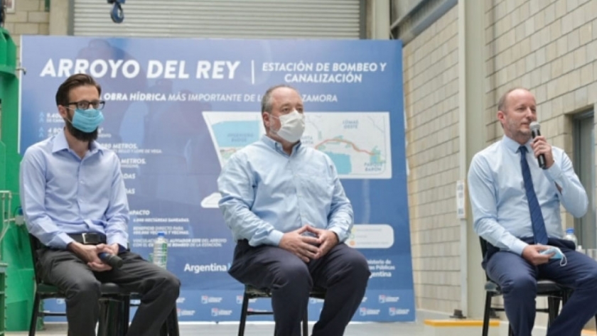Simone participó de la inauguración de la estación de bombeo del Arroyo del Rey