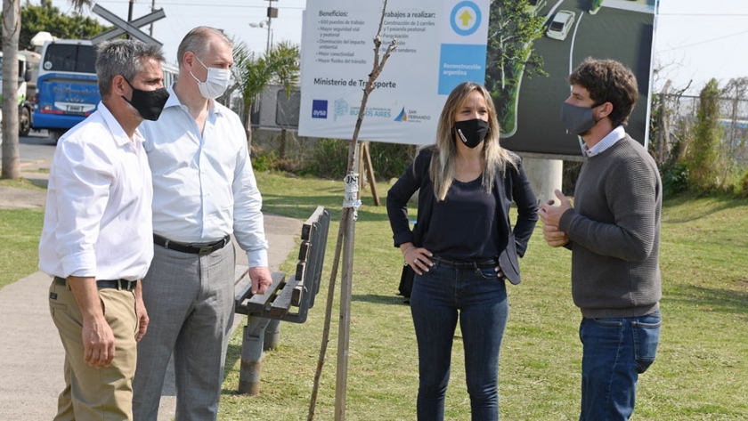 Malena Galmarini, Juan Andreotti y ADIF firmaron un convenio para la construcción de un Paso Bajo Nivel en San Fernando