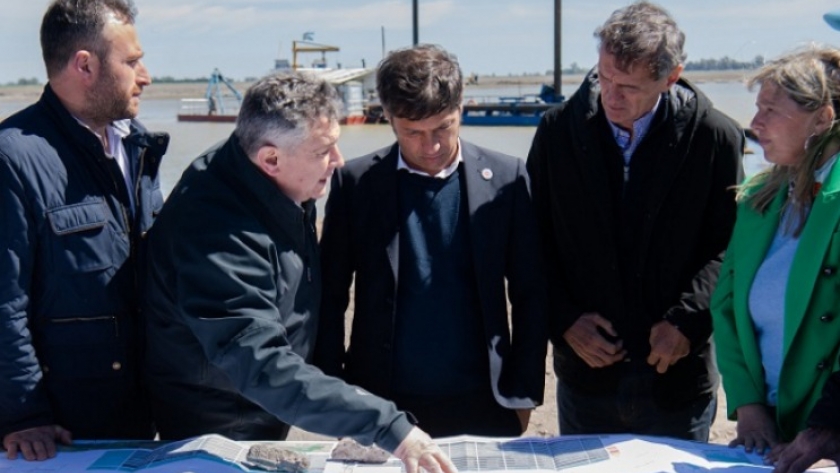 Kicillof recorrió los avances de las obras sobre la Cuenca del Río Salado
