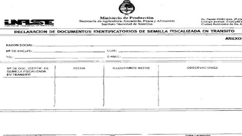 Transportar Semilla en Proceso de Fiscalización