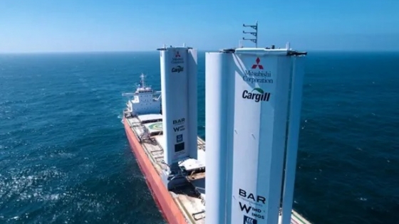 Con velas de 37,5 metros: zarpó el primer buque de granos que se mueve con energía eólica