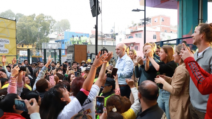 Rodríguez Larreta inauguró en el Barrio Mugica el Parque Bajo Autopista, un proyecto consensuado con los vecinos