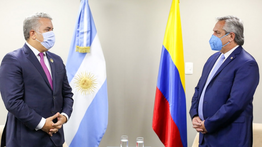 Alberto Fernández mantuvo una reunión bilateral con su par de Colombia, Iván Duque
