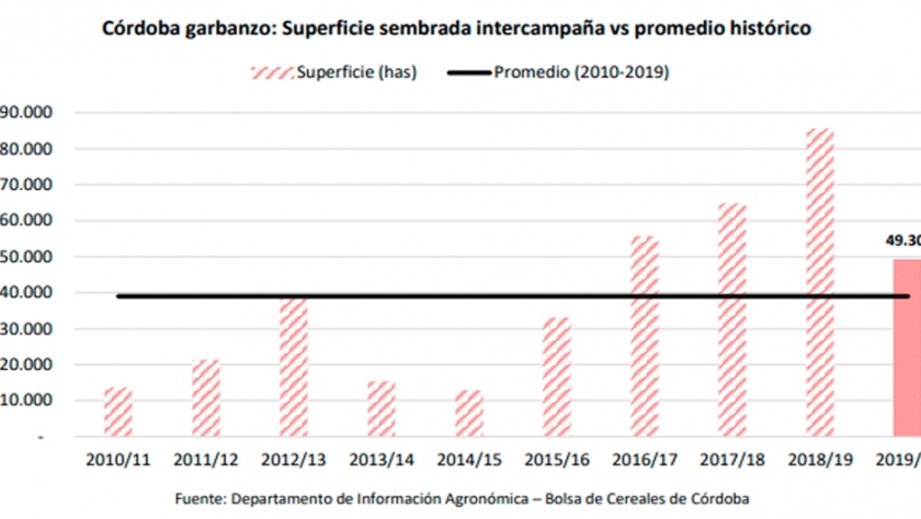 La siembra de garbanzo cayó 42% y fue la menor en cuatro años