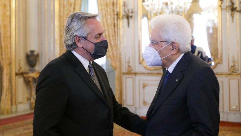 Alberto Fernández se reunió con su par de Italia Sergio Mattarella