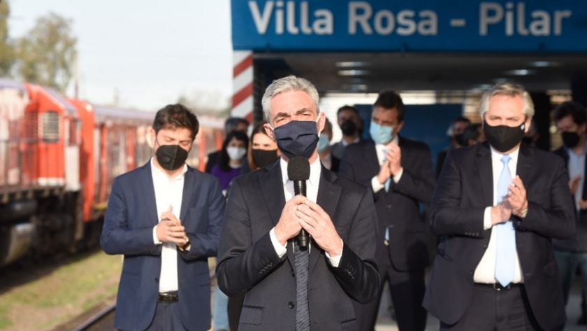 Fernández y Meoni inauguraron la nueva estación Villa Rosa en Pilar y anunciaron más obras ferroviarias
