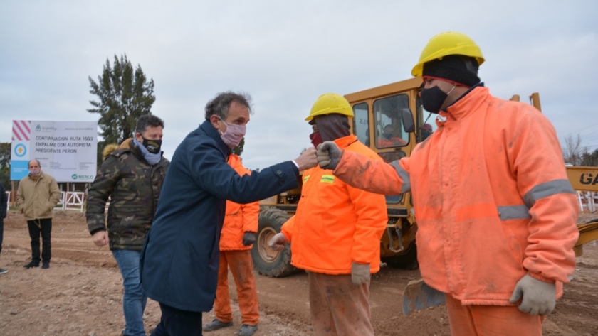 En Merlo, Katopodis puso en marcha la obra de la Ruta Provincial 1.003