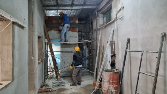Avanza la construcción de nuevas aulas en la Escuela Secundaria N° 3 “Marie Curie” de Rojas