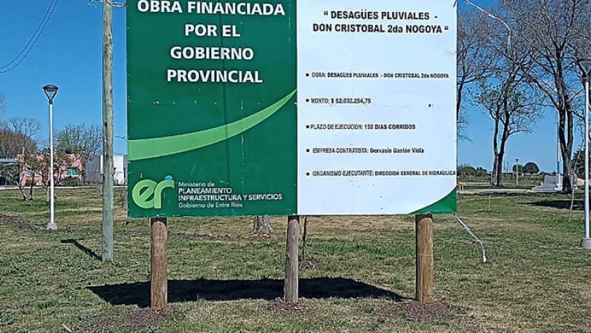 Comenzó la construcción de desagües pluviales en Don Cristóbal Segundo