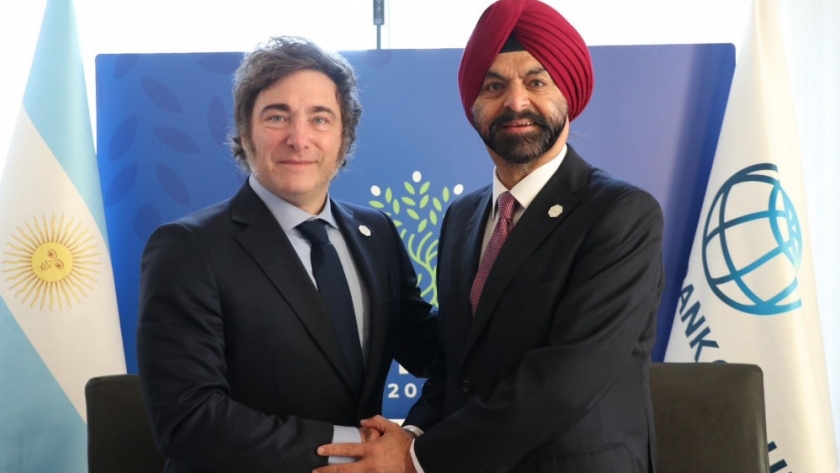 El Presidente Milei se reunió con Ajay Banga, Presidente del Banco Mundial, en el G7