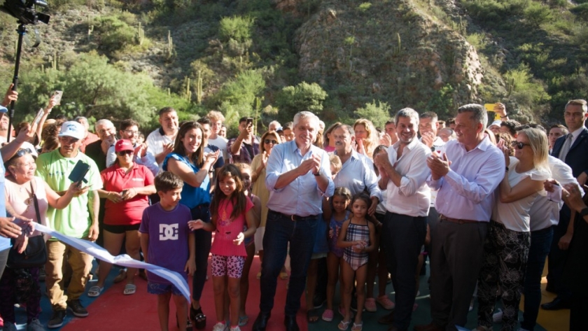 50 Destinos: Alberto Fernández, Matías Lammens y Ricardo Quintela inauguraron obras en La Rioja