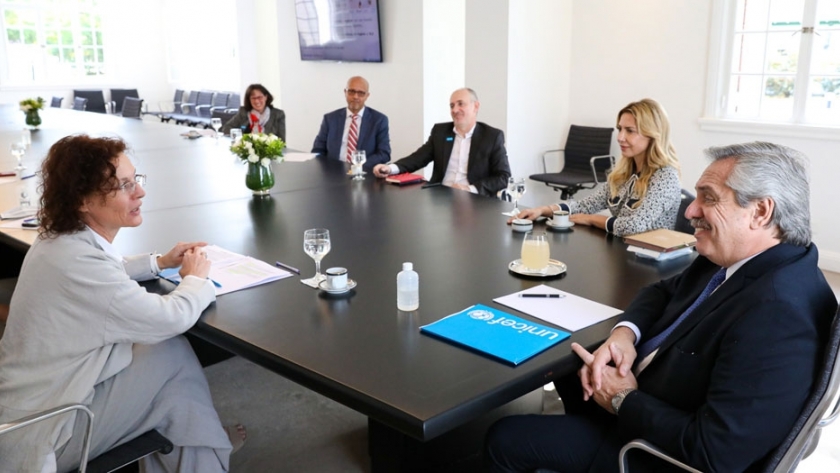 El Presidente se reunió con autoridades de UNICEF Argentina
