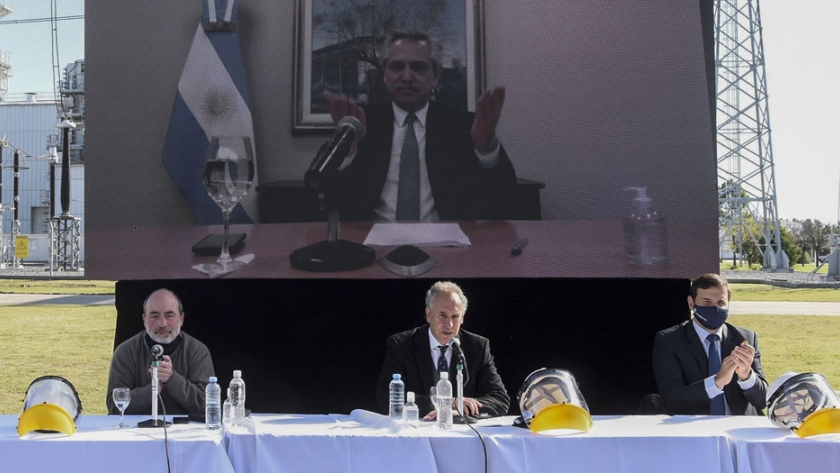 El Presidente inauguró por videoconferencia la ampliación de una planta de generación termoeléctrica en Marcos Paz
