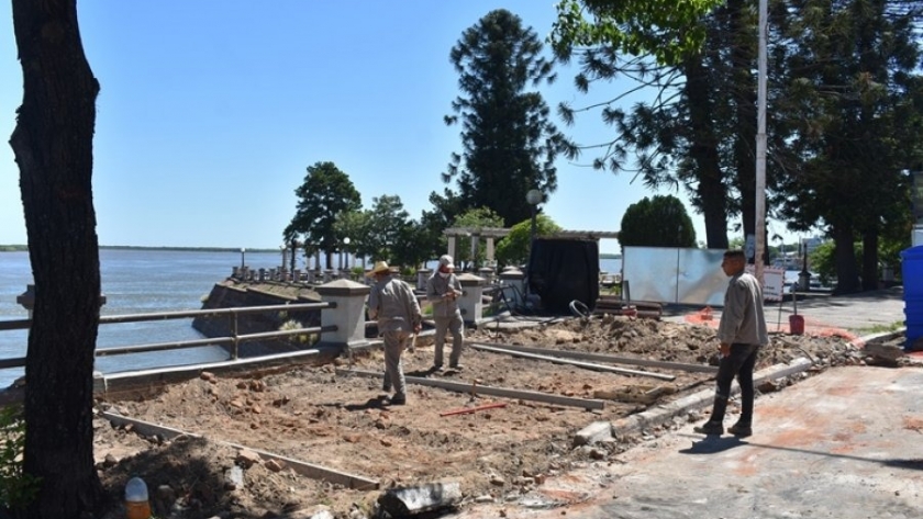 La Provincia comenzó a trabajar en la renovación de las veredas de punta San Sebastián