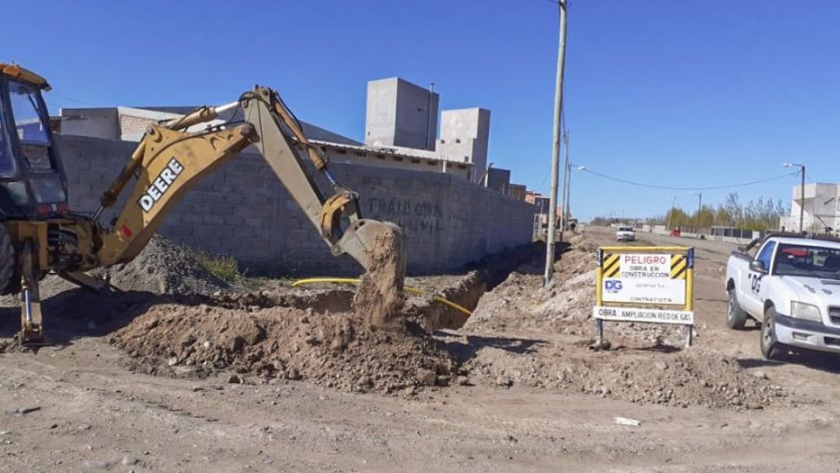 Avanzan las obras de extensión de red de gas en Pico Truncado