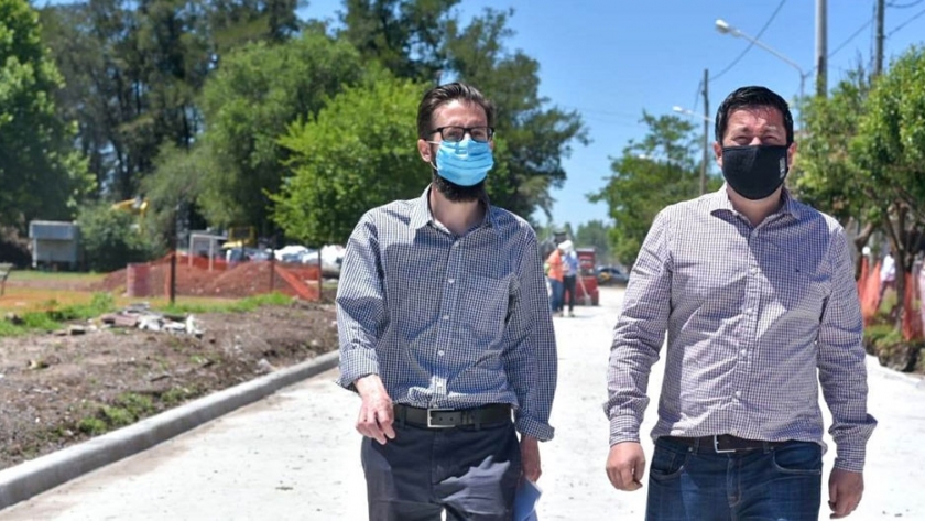 Simone recorrió obras en Malvinas Argentinas
