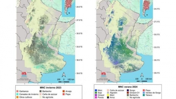 INTA publicó el mapa nacional de cultivos 2023/2024
