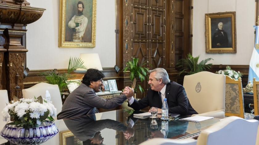 El Presidente recibió al ex mandatario de Bolivia, Evo Morales