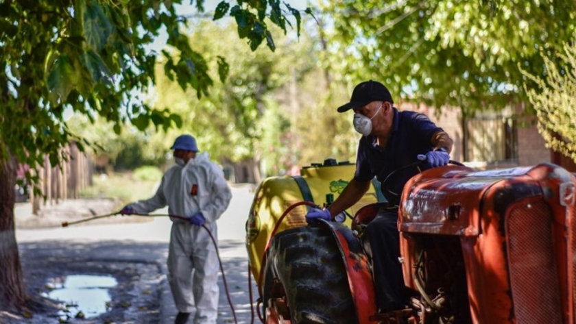 Continúa la desinfección en distintos puntos de San Juan