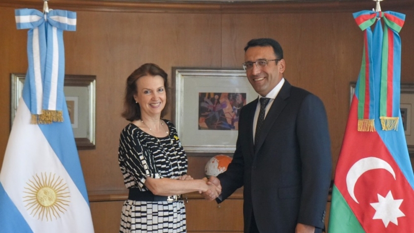 Mondino se reunió con el Embajador de Azerbaiyán para promover la nutrida agenda bilateral