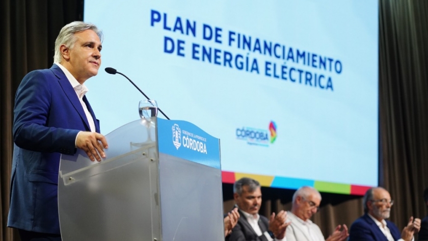 El gobernador Martín Llaryora encabezó el lanzamiento del Plan de Financiamiento de Energía Eléctrica