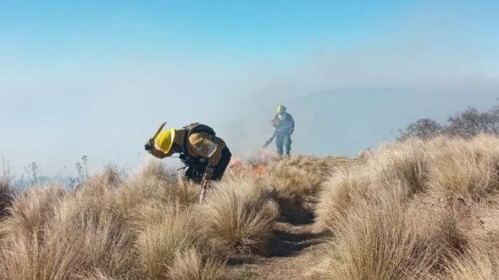 Continúan combatiendo un incendio en serranías cercanas a La Toma de Vipos