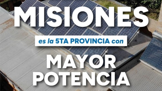 Energía: Misiones se posiciona como la 5° provincia con mayor potencia instalada en generación distribuida 