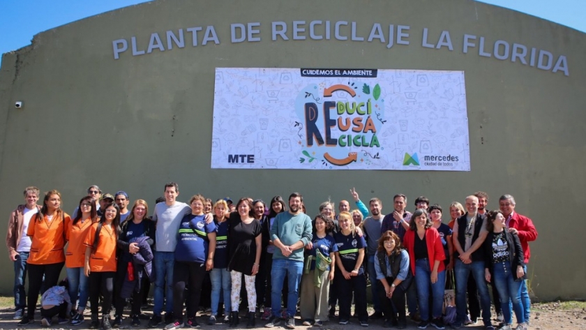 Cabandié inauguró una planta de reciclaje en Mercedes junto a Wado de Pedro y Ustarroz