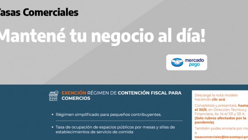 Continúa la eximición del pago de tasas comerciales a afectados por la pandemia