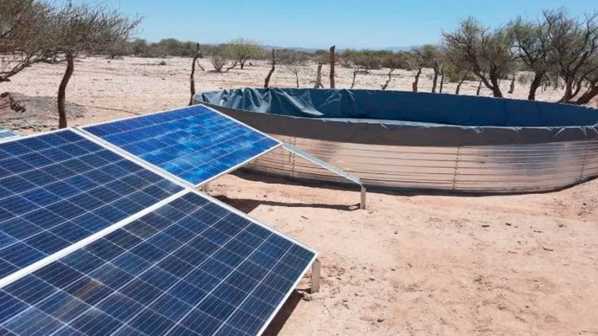 Paneles solares para el bombeo de agua, con fines ganaderos