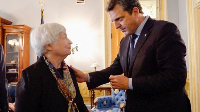 Sergio Massa se reunió con la secretaria del Tesoro de los Estados Unidos, Janet Yellen