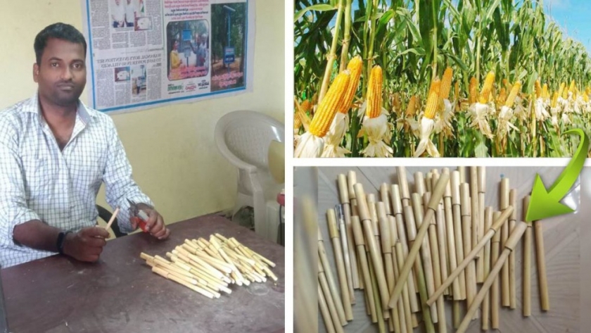 Bolígrafos biodegradables a través de los desechos de cultivos de maíz