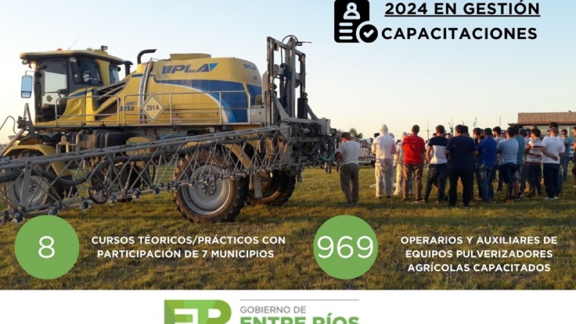 Este año se capacitaron un millar de operarios y auxiliares de equipos pulverizadores agrícolas