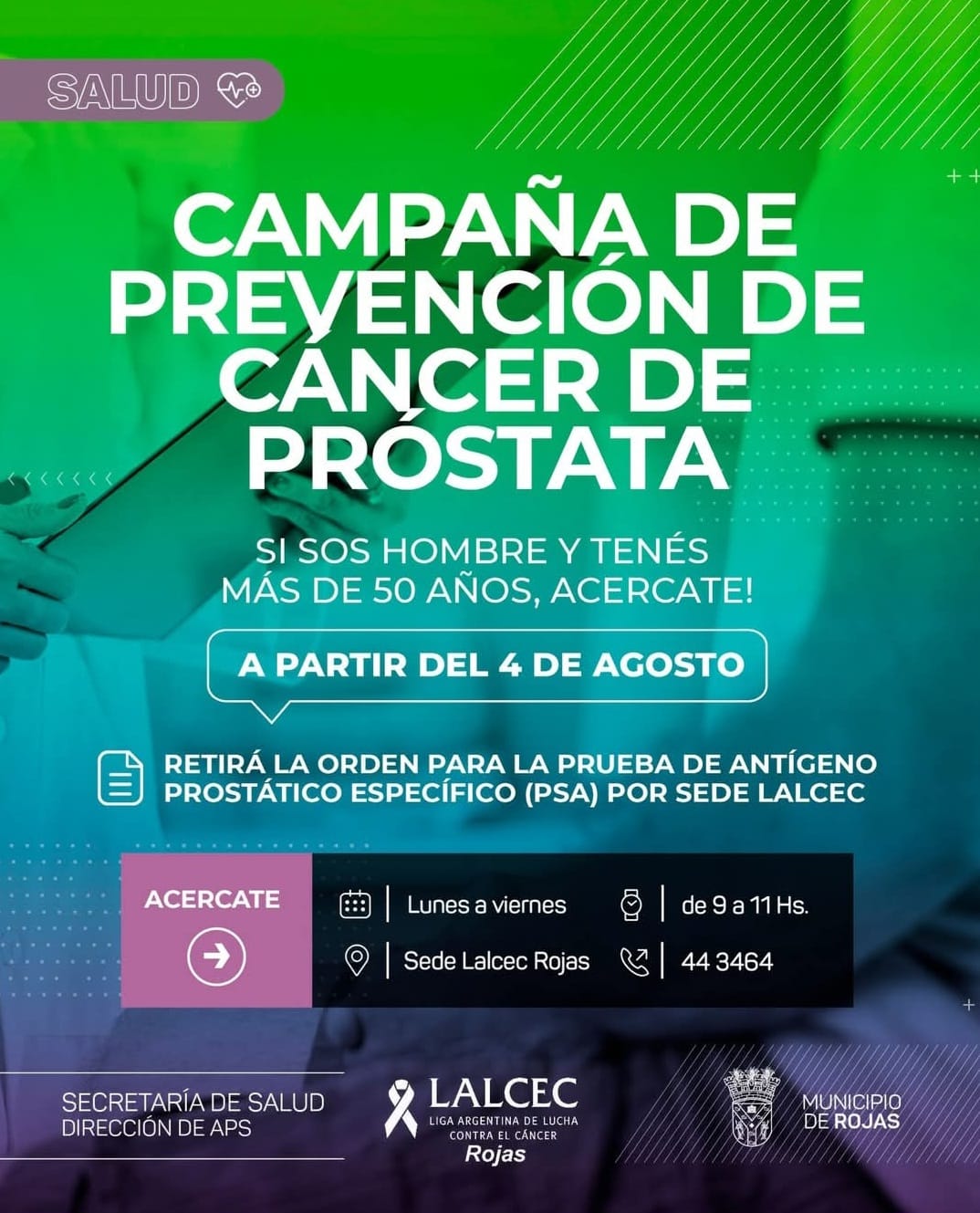 Campaña gratuita de prevención de cáncer de próstata: chequeos clave para hombres mayores de 50