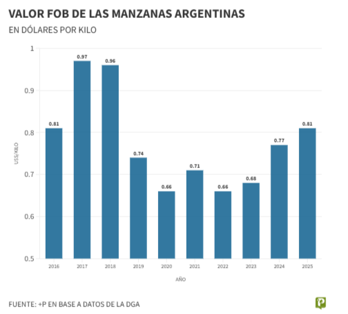 Brasil impulsa el repunte de la manzana argentina y consolida una recuperaci&oacute;n exportadora
