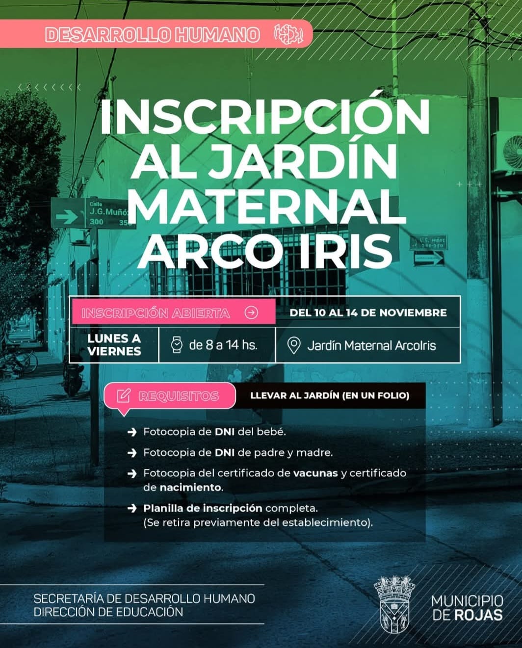 Abren las inscripciones 2026 para el Jardín Maternal Arco Iris en Rojas