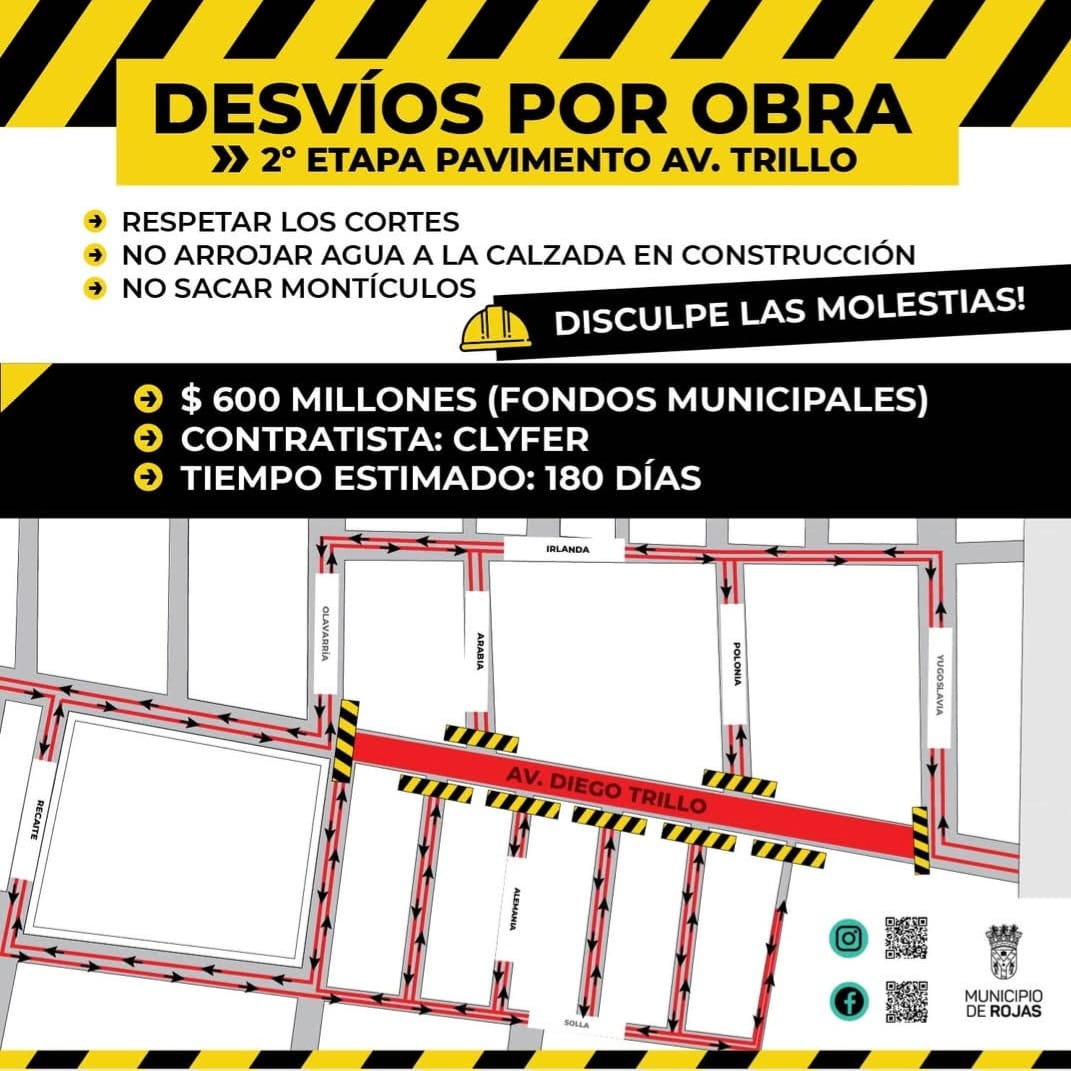 Obras municipio de Rojas
