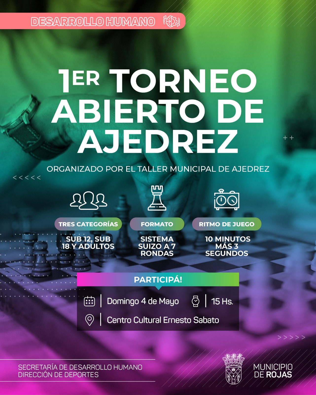 Llega el Primer Torneo Abierto de Ajedrez a Rojas